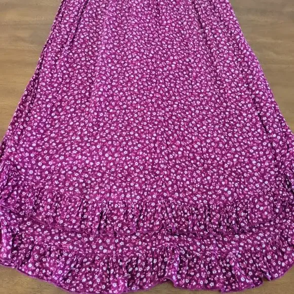 Abercrombie and Fitch maroon smocked dress & adjustable straps girls size 13-14 - Picture 7 of 8